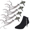 4Pcs Shoe Clips 4 Diamond Tassel Claw Chain Women's Boots