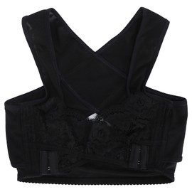 Chest Brace Up Women Breast Support Black Bra Shapewear Vest Prevent Hunchback BeltXL