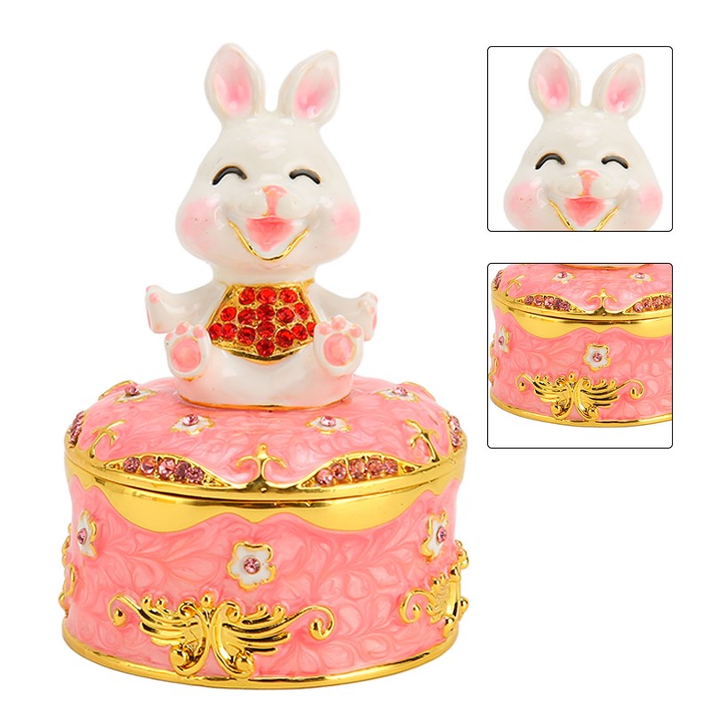 Trinket Box Bunny Shape Exquisite Cute Magnetic Design Jewelry Storage