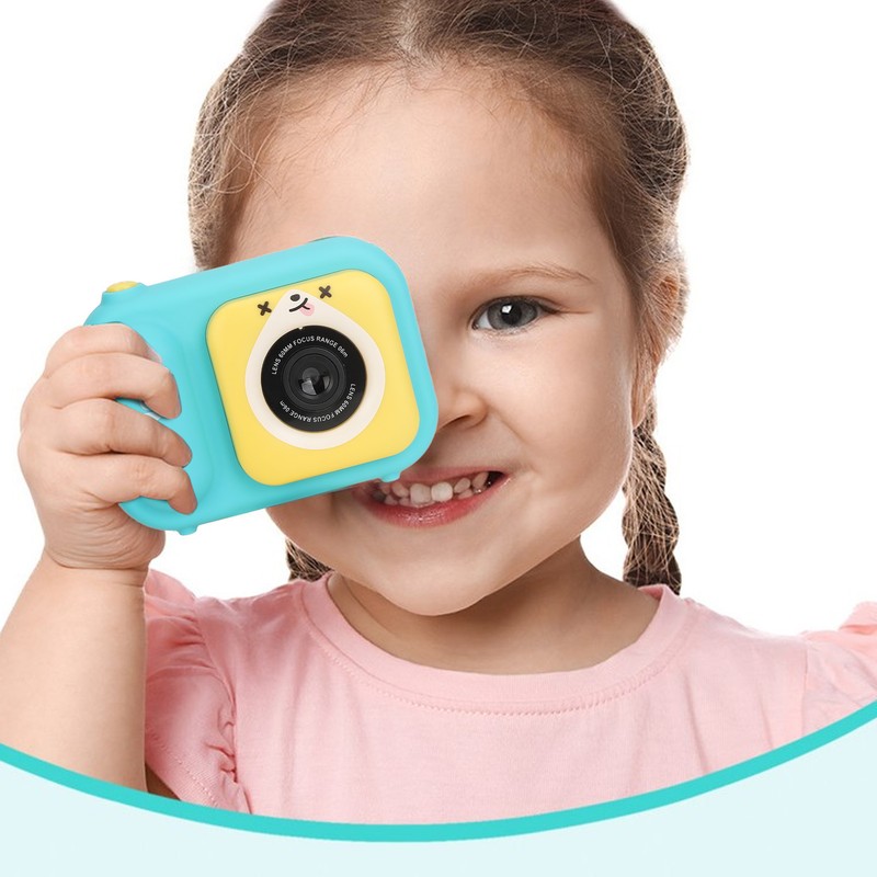 Kids Camera Blue 48MP Dual Lens 2.4inch IPS Screen 600mAh