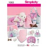 Simplicity 1083 Children's Toy Dog Stuffed Animal and Accessories Sewing