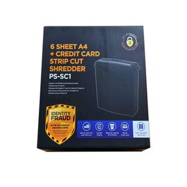 VR7-6 Sheet Paper Shredder, Credit Card Shredder, Basic Portable Handle Design with Wastebasket, Shredded Paper Machine for Home Use, Heavy Duty Office Shredder, Compact & efficient