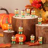 Beeveer 50 Pcs Thanksgiving Pumpkin Scarecrow Figurines, Small Harvest Scarecrows