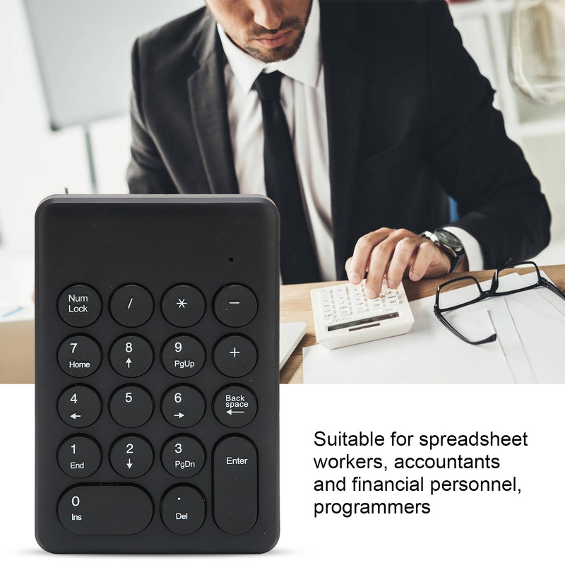 Numeric Keyboard 18 Keys Ergonomic Tilt Design 2.4GHz Wireless Stable
