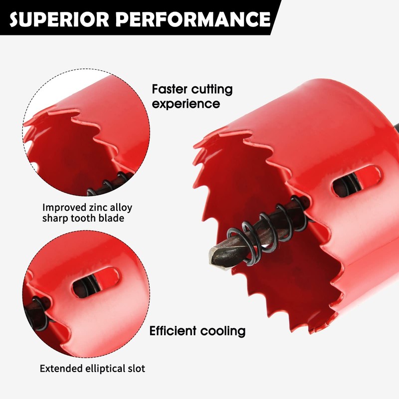dashap 13PCS Bi-Metal Hole Saw Kit with Drill Bits, Carbide