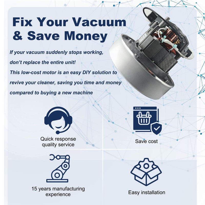 834036 120V Vacuum Motor for ProTeam Backpack Shop Vac Motor,