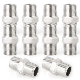 ERGAOBOY Pack of 2 304 Stainless Steel Hex Nipples, 3/4 Inch Male Thread to 3/4 Inch Male Thread BSP Pipe Fittings