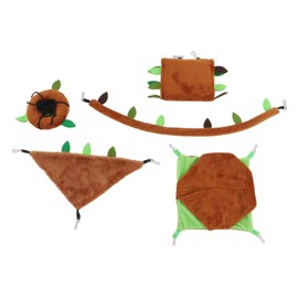 Hamster Hammock, Small Animal Hammock, Premium Plush Hamster Hammock Set with Tunnel and Swing, Multifunctional Cage Accessory for Small Animals, Soft and Cozy Sleeping Nests