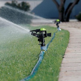 Dynaeuty Pulsating Impact Sprinklers, 360 Degree Rotating Adjustable Water Sprinkler for Yard, Lawn & Garden