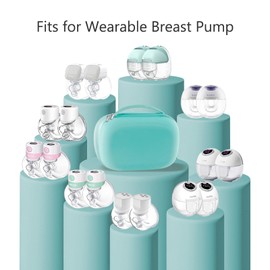Wearable Breast Pumps Carrying Bag, Hard Shell Case with Removable Tray, Watertight Breast Pump Storage Bag Compatible with Most of Wearable Breast Pumps, Holds 2 Pumps, Blue