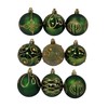 Premier 9 x 60mm Green Decorated Baubles