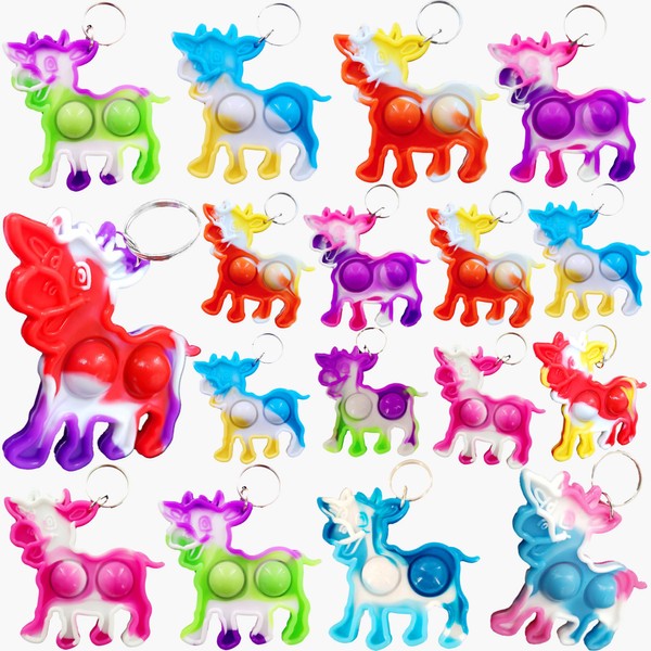 HOZKEAP 100 Packs Bulk Cow Push Fidget Bubble Mini Pop