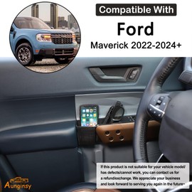 Car Front Door Storage Box Compatible with Ford Maverick 2022-2025 Front Door Side Storage Box Organizer Tray Door Armrest Phone Container Door Handle Pocket Tray Insert Glove Pallet ABS Accessories