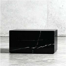 Aspen Studio AspenStudio Genuine Black Marquina Marble Cremation Urn for Adult Human Ashes Made Black Maquina Marble Urn