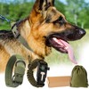 Heavy Duty Dog Collar, Tactical Green Paracord Collar with Survival