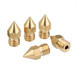 ExcLent 5pcs 1.75 mm/0.1 mm Copper Mk8 Thread Extruder Nozzle for 3D Printer