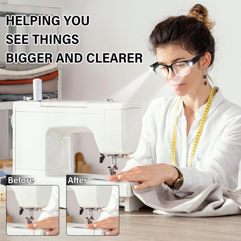3Pack Reading Glasses with Light Bright LED Readers Magnifying Glass
