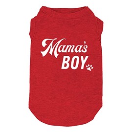 Dog Shirts Letter Printed Vest for Small Large Dogs Slogan Costume Dog Pajamas Puppy Gift Pet Clothes Mama's Boy (Small, M-Red01)