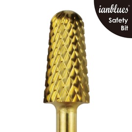 Safety Bit, Nail Drill for Electric Manicure Drill Machine, Fast Remove Nail Gels, Acrylic Gels and Nail Colors (Fine -F, Gold)