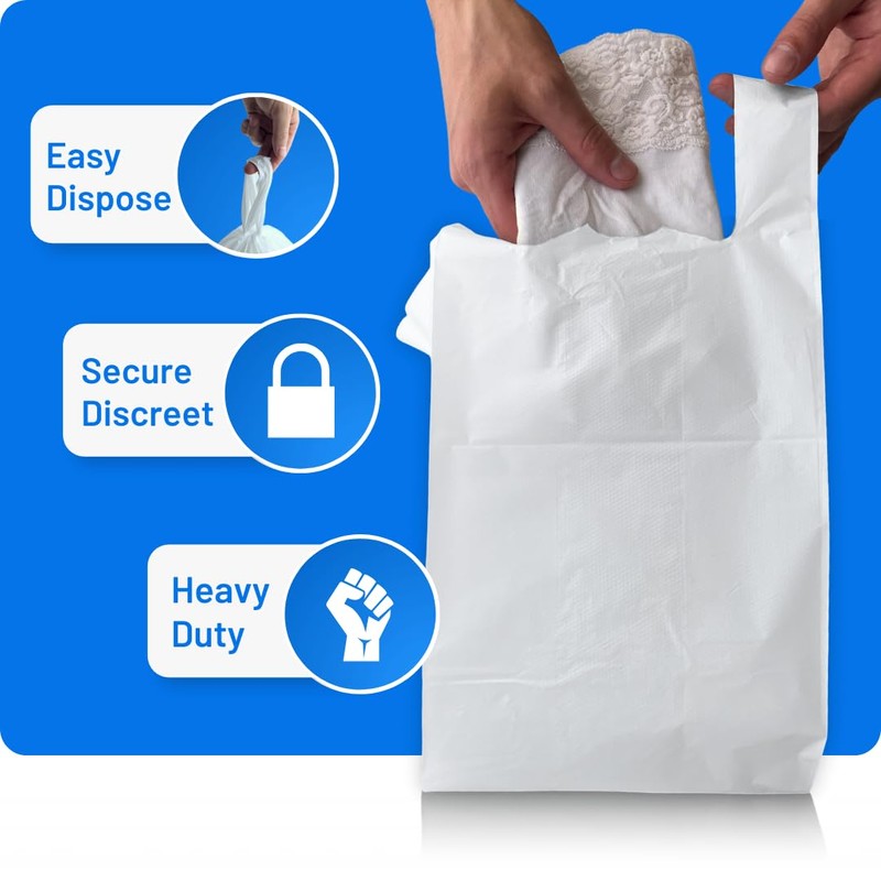 Adult Nappy Disposal Bags White | 200 Pack | 10%