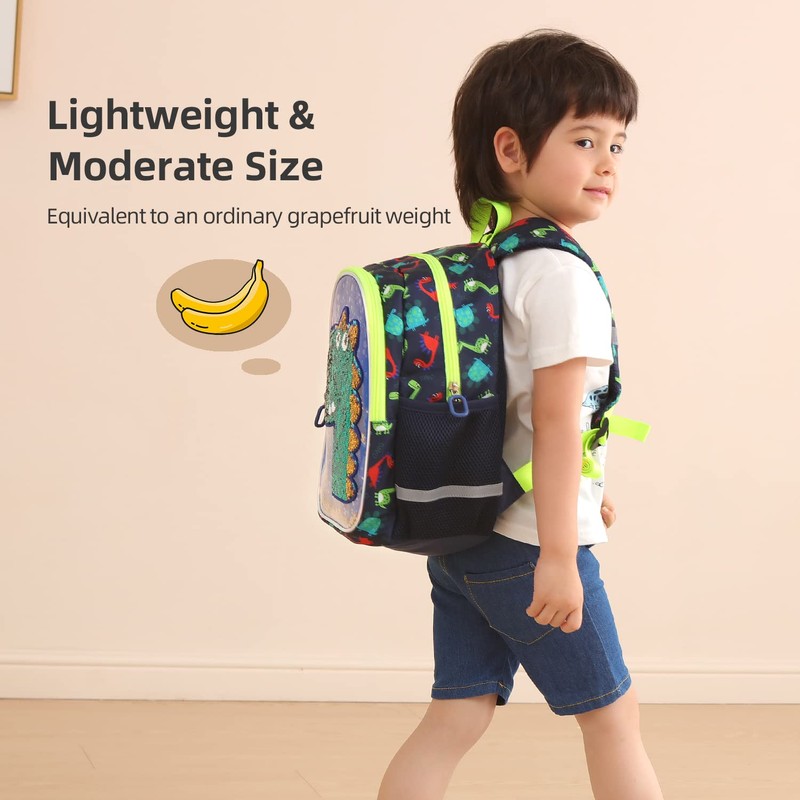 Sunveno Children's Backpack, Sequins Flashing Bag, Green