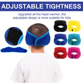 Eurzom 6 Pcs Adjustable Ear Warmer Headband for Kids Stretch Winter Fleece Warm Ear Muffs Covers Headbands for Youth Toddler Boys Teen Girls Child Indoor Outdoor Athletic Sports Running Cycling