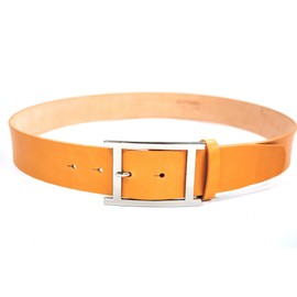 Bell Label Italian Buttero Silver H-Buckle Belt, Made in Japan, Cowhide Leather, Nume