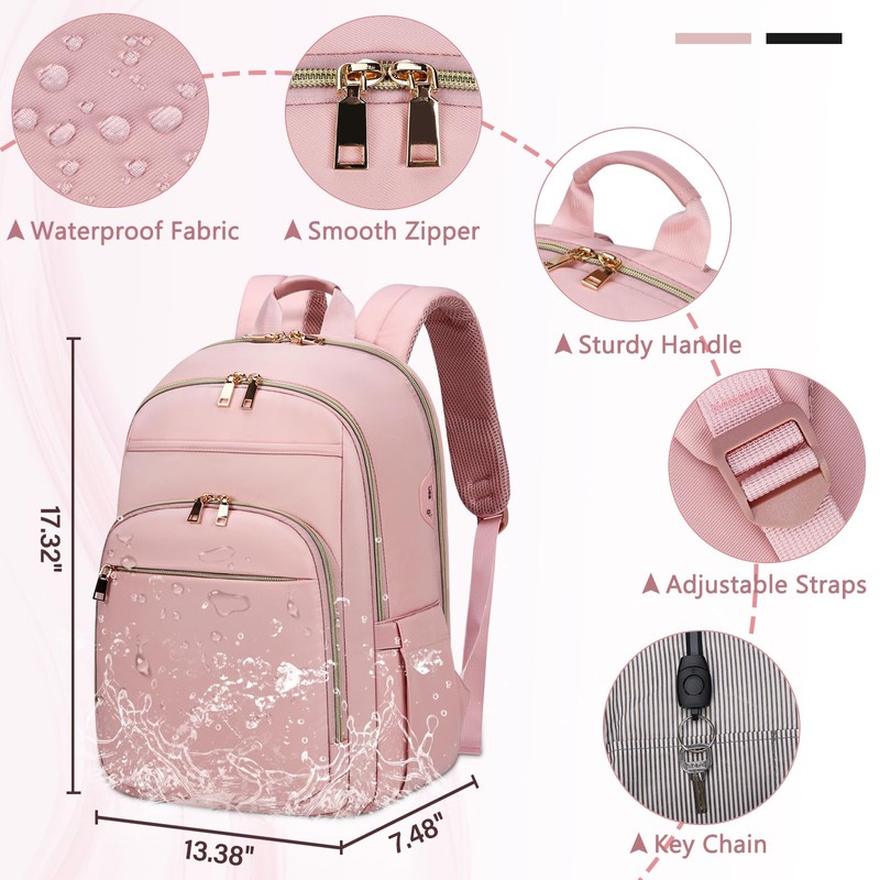 Laptop Backpack for Women 15.6 Inch Travel Backpack With USB