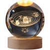 zalati 3D Crystal Ball Solar System Style Planet with Round