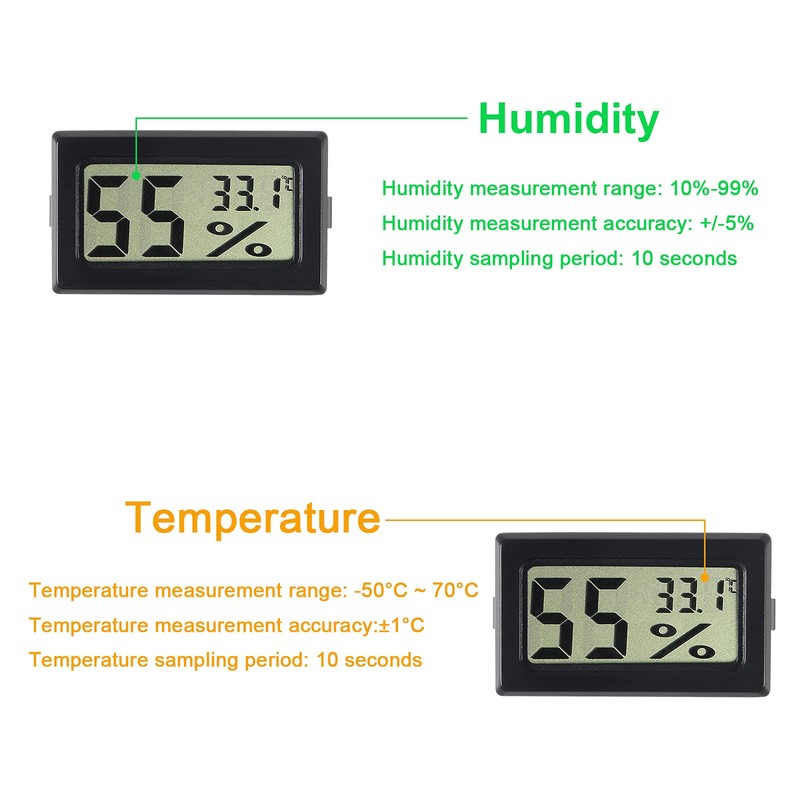 4 Pack Mini Thermometer Hygrometer Digital Electronic Temperature Humidity Meter