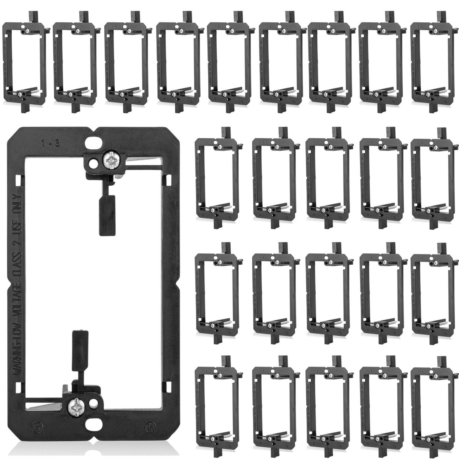25Pack Low Voltage Mounting Bracket 1 Gang 2 Ring Drywall Cables Pass ...