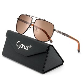 Cyxus Polarized Aviator Sunglasses for Men Classic Sports UV Protection sunglasses for Golf Driving Fishing 1063 Black