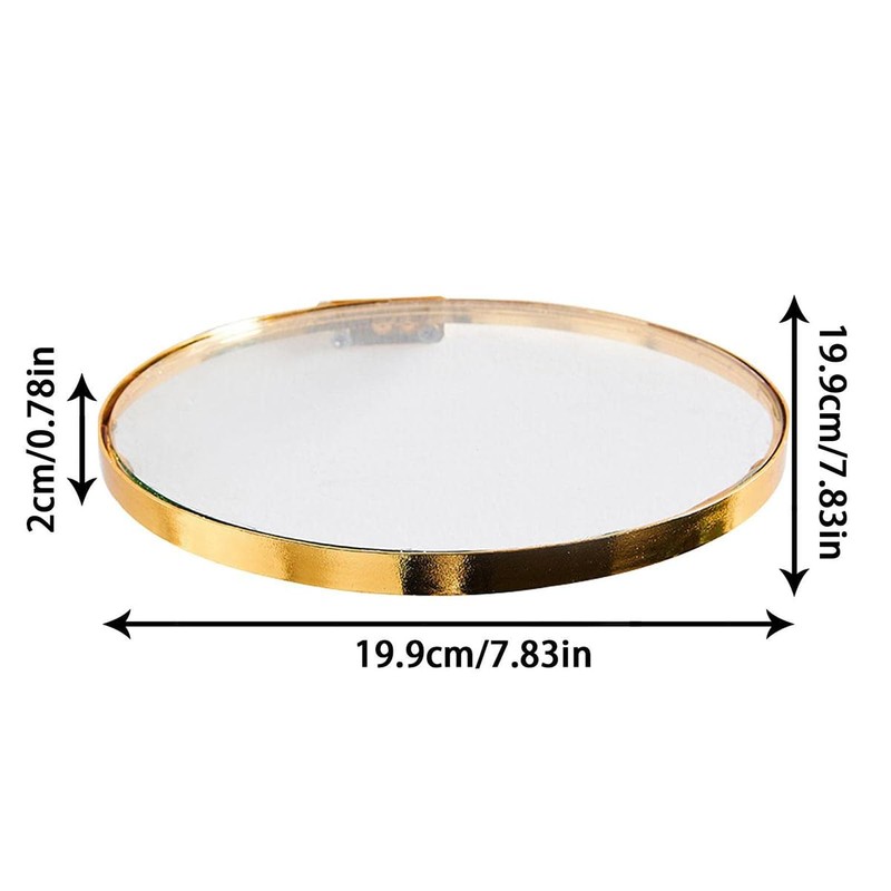 Laroal Small Floating Shelf With Gold Frame Wall Mounted Round