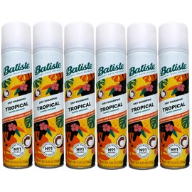 Batiste Instant Hair Refresher Dry Shampoo, Tropical Exotic Coconut, Refreshes Hair Without Drying Out, 3.81 oz (Pack of 6)