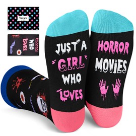 HAPPYPOP Horror Movie Gifts for Movie Lovers - Scary Movie Gifts for Movie Lovers Women Teen Girls, Horror Scary Gifts, Movie Socks