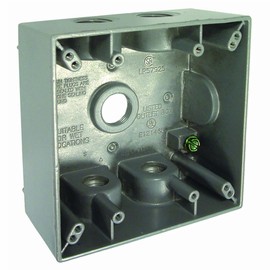 Hubbell-Bell 5337-0 Infrared brooder Weatherproof Box, 2 Gang, 31 Cu-in X 4-9/16 in L X 4-1/2 in W, 5-1/2-Inch