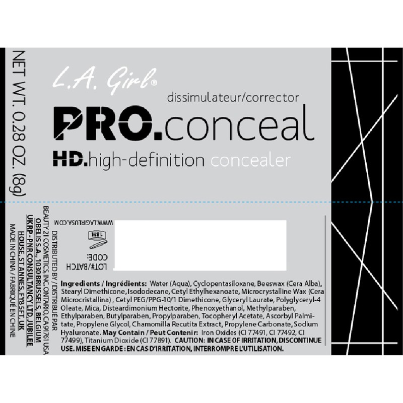 L.A. Girl Pro Conceal HD Concealer, Light Yellow Corrector, 0.28