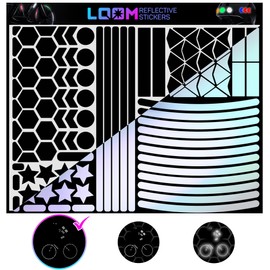 LOOM Reflective Stickers Mega Kit (101pcs Black)• Nighttime Safety Waterproof Self-Adhesive Decals for Helmets, Skateboard, Bike, Scooter, E-Bike, Motorcycle & Strollers • Bright Colors