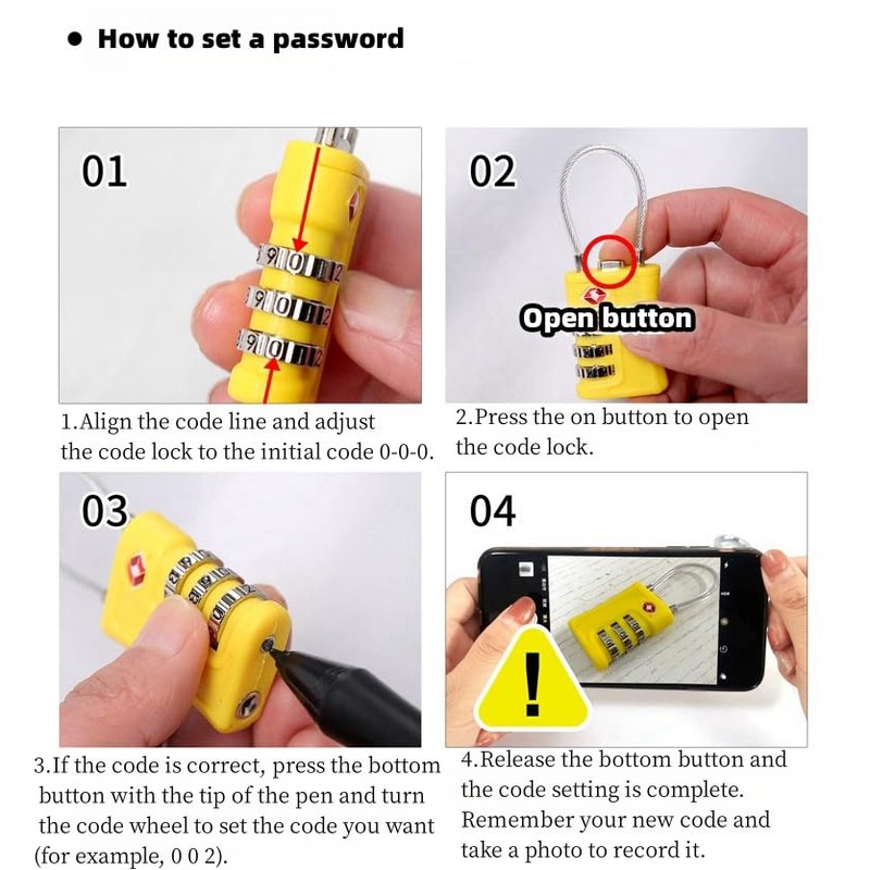 TSA Suitcase Lock, TSA Lock Suitcase with Additional Luggage Tag,