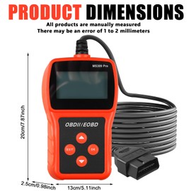 OBD2 Diagnosegerät Auto, Motor Fehlercodeleser Auto Diagnosegerät, EOBD Motor Fehlerauslesegerät Lesegerät mit 10 Sprachen, KFZ Auslesegerät Spannungserkennung für Alle 12V OBDII Fahrzeuge