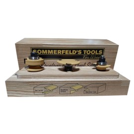 Sommerfeld 3 Piece Woodworking Glass Panel Roundover Door Set 1/2-Inch Shank For Glass Cabinet Doors on the Router table