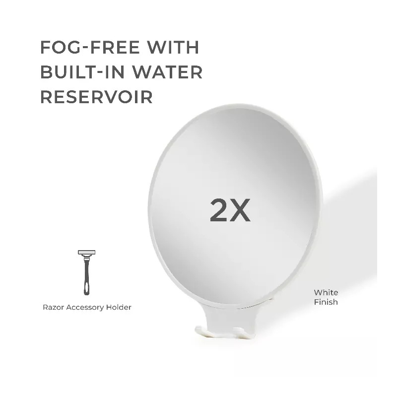 Zadro Fogless Wall Mount Shower Mirror, 2X Magnification & Shaving