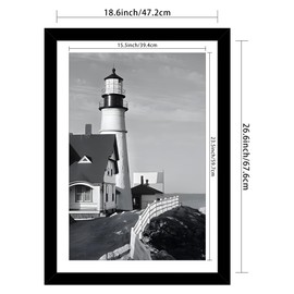 Picrit 19x27 Picture Frame 3 Pack, Black Poster Frame, Display Poster 16 x 24 with Mat or 19 x 27 without Mat for Horizontal or Vertical Wall Mounting