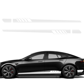 SamWinGear Car Sticker Decals for Trucks 4.52" x 88.58" Car Decal PVC Vehicles Creative Racing Sport Stripes Decals for Car Truck SUV Motorcycle Bike, Universal DIY Decorative Side Body Decals(White)