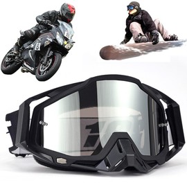 Motocross Goggles Windproof Dustproof Motocross Goggles Ski Goggles Dirt Bike Cross Goggles Anti Fog UV Ski Goggles Off Road Racing Driving Glasses for Cycling Cross Country Racing ATV UTV (Black