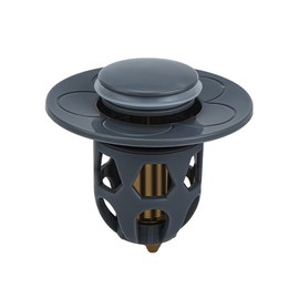 Facaimao 1Pcs Universal Bathroom Sink Stopper, Flower Pattern Bounce Sink Plug Suitable for 1.18-1.57 Inch Push Basin Pop-Up Drain Filter Anti-Clogging Sink Drain Filter with Hair Catcher (Gray)