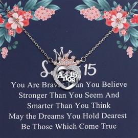 FEELMEM 15 Year Old Gift 15 Anos Quinceanera Necklace Sweet 15 Jewelry Quinceanera Gift 15th Birthday Gift (15 Anos Necklace)