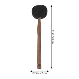 UPKOCH Singing Bowl Mallet 11" Handmade Felt & Wood Striker, 28cm Meditation Sound Healing Tool for Chakra/Yoga, Medium Round Felt Tip Accessories (Black)