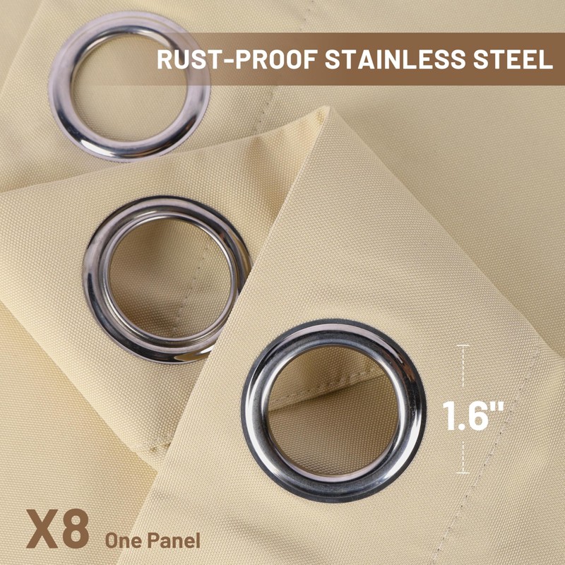 ShadeMart Outdoor Curtains for Patio, Waterproof Blackout Outside Curtains Premium