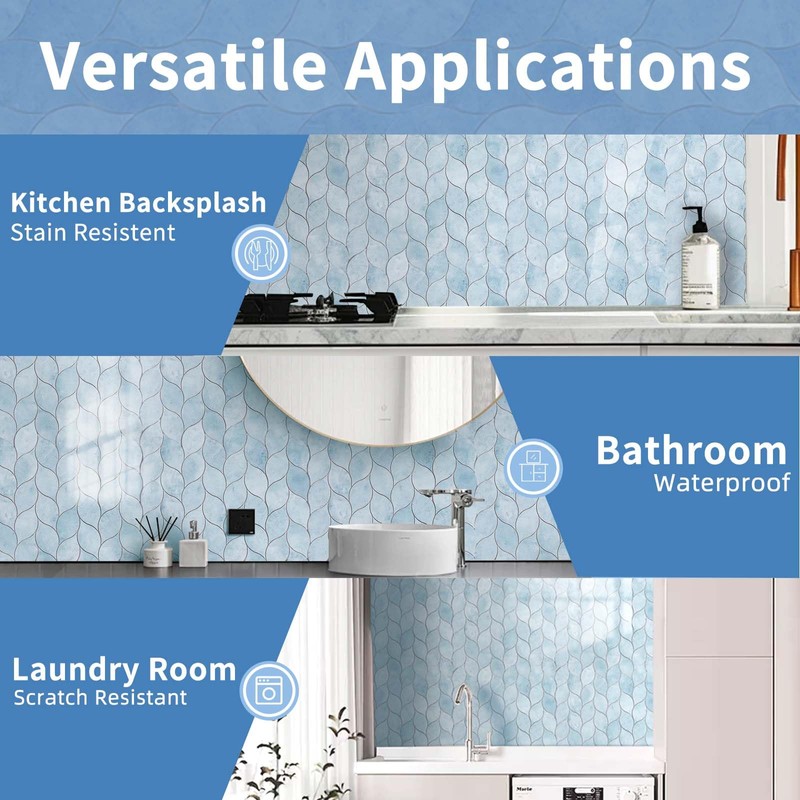 Tilingview 10-Sheet Peel and Stick Backsplash Tile for Kitchen, Self-Adhesive